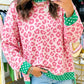 Kimora Pink Leopard Polka Dot Colorblock Trim Long Sleeve Top (Copy)