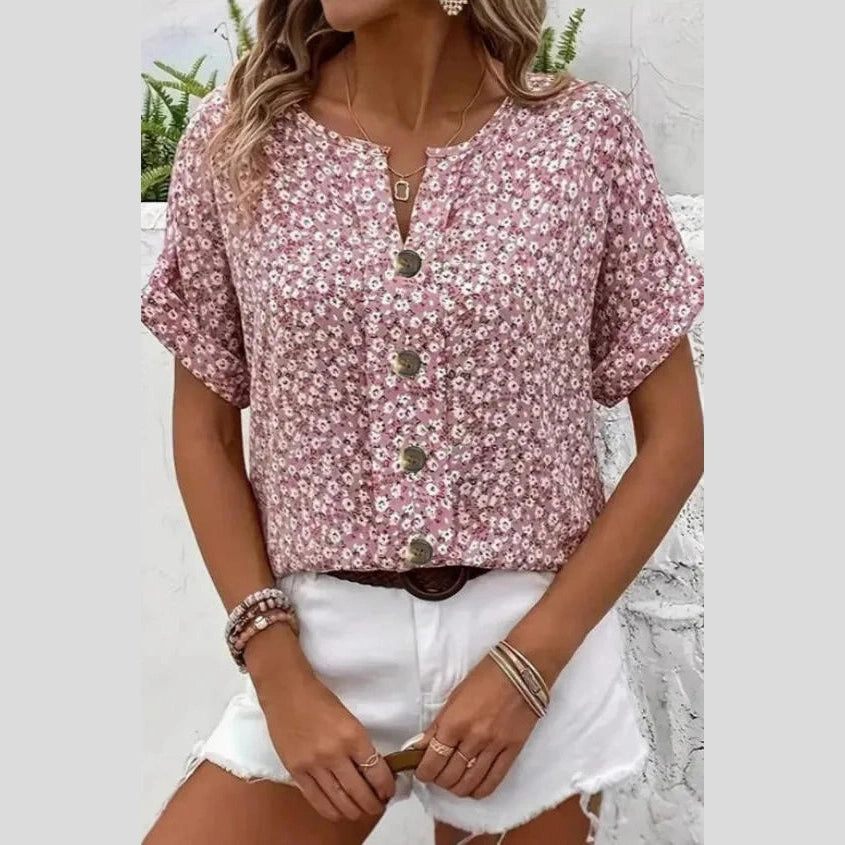 Kylissa Pink Floral Breeze Blouse