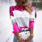 Adelina Hot Pink Leopard Print Knitted Sweater
