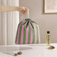 Adalyn Striped Travel Pouches for Makeup & Daily Essentials  - 6 Colors