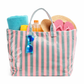 SALE!!!  Abril Glossy Candy-Stripe Shopper - 4 Colors