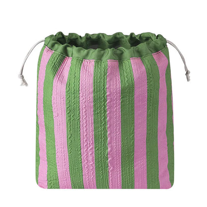 Adalyn Striped Travel Pouches for Makeup & Daily Essentials  - 6 Colors