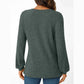 Piper Green V Neck Ribbed Long Sleeve Top