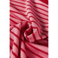 Porsha Pink Stripe Textured Round Neck Drop Shoulder Long Sleeve T Shirt