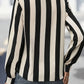 Portola Classic Black Vertical Stripe Button Up Blouse