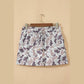 Posie Khaki Abstract Camo Elastic Waist Drawstring Mini Skort