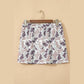 Posie Khaki Abstract Camo Elastic Waist Drawstring Mini Skort