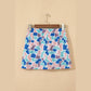 Posie Blue Abstract Camo Elastic Waist Drawstring Mini Skort