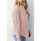 Prissy Pink V-Neck Knitted Long Sleeve Top