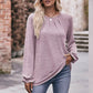 Larken Light Purple Tufted Neck Flounce Sleeve Top