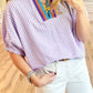 Destin Striped Collar Pop Top - 3 Colors