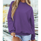 Alessia Purple Oversize Drop Shoulder Reversible Mock Neck Sweatshirt