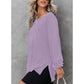Latoya Oversized Waffle Knit Side Split Sweatshirt - 6 Colors