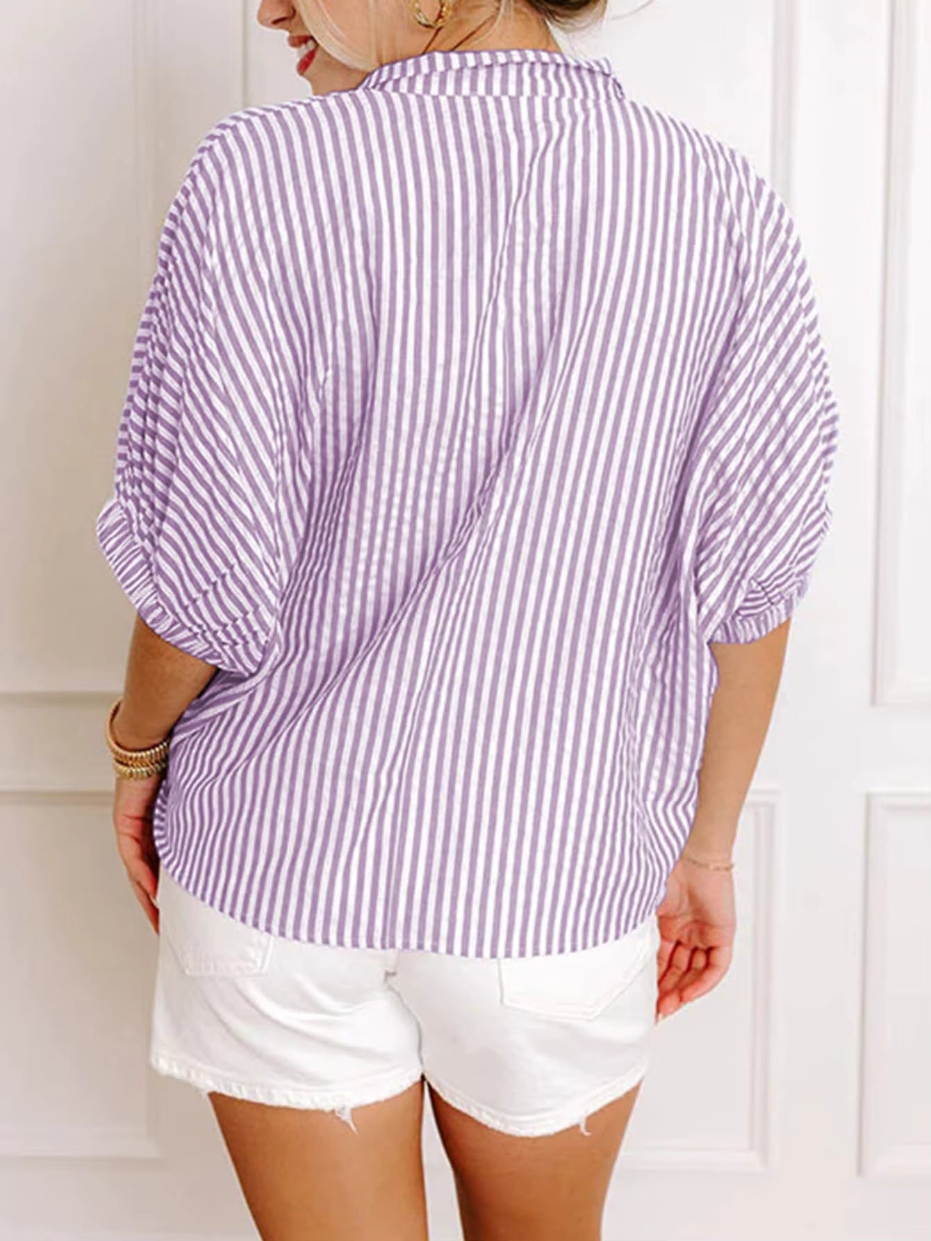 Destin Striped Collar Pop Top - 3 Colors