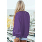 Alessia Purple Oversize Drop Shoulder Reversible Mock Neck Sweatshirt