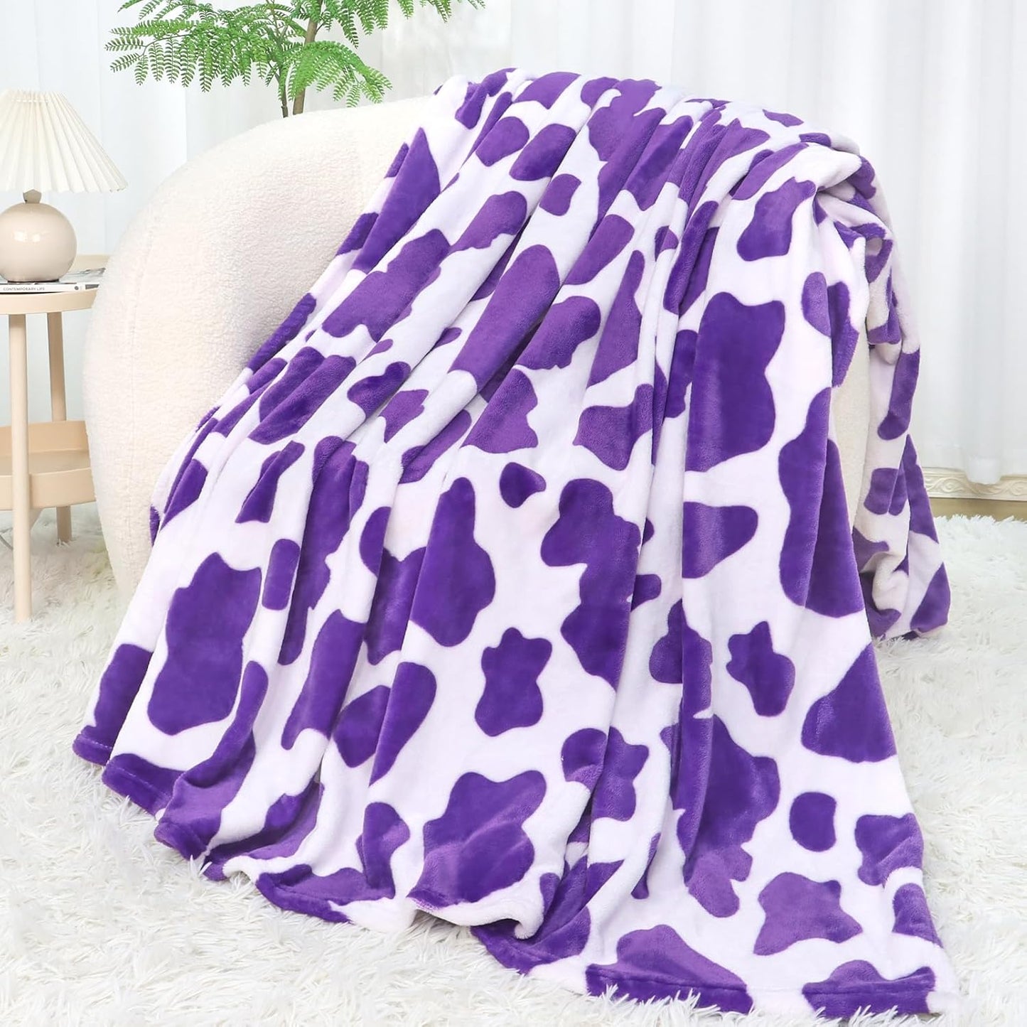 Cow Pattern Lightweight Soft Throw Blanket 50" x 60" - 4 Colors