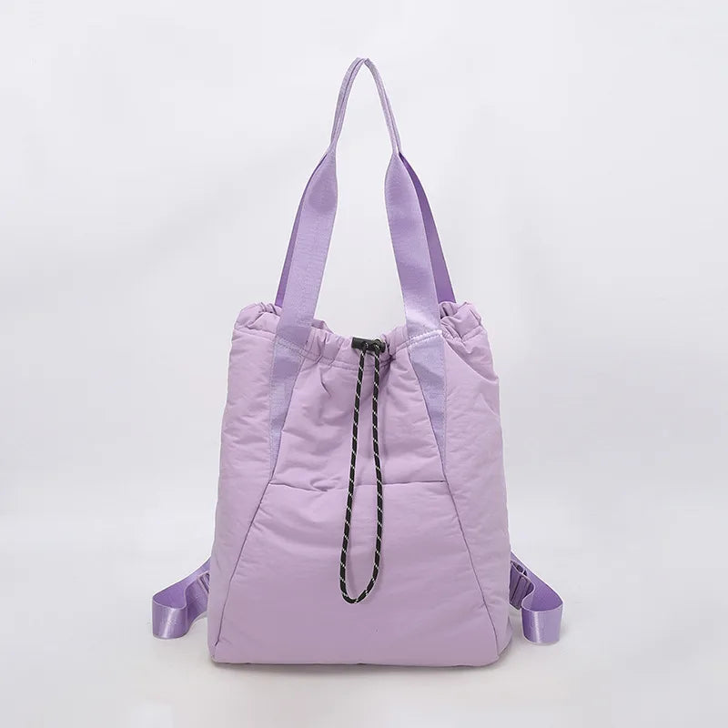 Adette Soft Quilted Convertible Nylon Backpack - 6 Colors