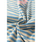 Quinly Sky Blue Stripe Contrast Crew Neck Drop Shoulder Loose Tee
