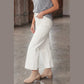 Quince White Raw Hem Ankle-length Loose Jeans