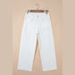 Quince White Raw Hem Ankle-length Loose Jeans