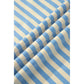 Quinly Sky Blue Stripe Plus Size Drop Shoulder Contrast Trim Round Neck Tee