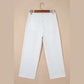 Quince White Raw Hem Ankle-length Loose Jeans