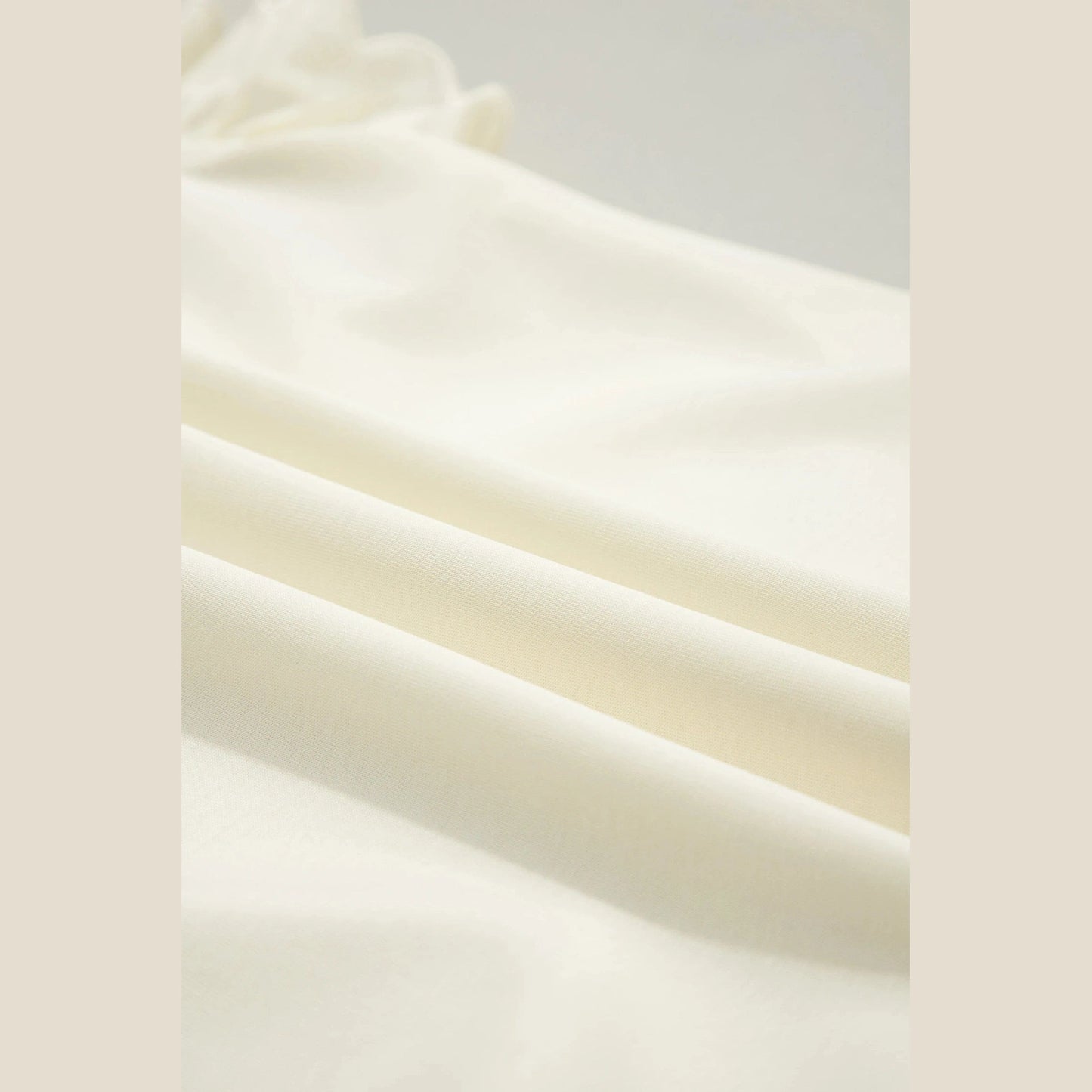 Riley Beige Zipped up Collared Ruffled Short Sleeve Blouse