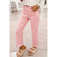 Rachel Pink Polka Dot Casual Slim Fit Jeans