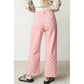 Rachel Pink Polka Dot Casual Slim Fit Jeans