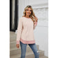 Raymi Pink Striped Round Neck Long Sleeve T-Shirt