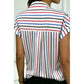 Nanette Red/Black Striped Pocket Button Up Shirt
