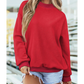 Alessia Red Oversize Drop Shoulder Reversible Mock Neck Sweatshirt