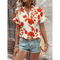 Joss  Floral V-neck Bat Sleeve Blouse