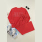 Red JOLLY Corded Long Sleeve Top and Pockets Pants Set