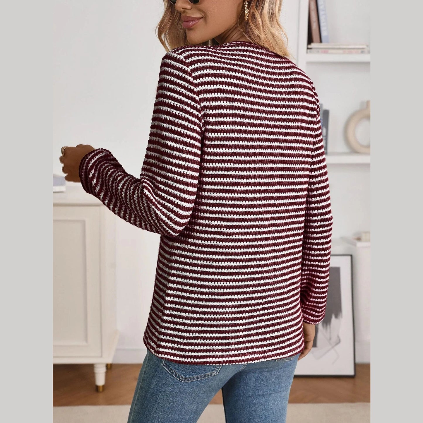 Erika Notch Neck Quarter Button Top - 5 Colors