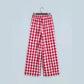 Cadence Red Gingham Plaid Tie Elastic Waist Shift Pants