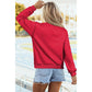Alessia Red Oversize Drop Shoulder Reversible Mock Neck Sweatshirt