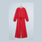 Aster Red Polka Dot Drawstring Wide Leg Long Sleeve Top Pant Set