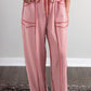 Chantel Red Plaid Contrast Trim Drawstring Elastic Waist Shift Pants