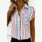 Nanette Red/Black Striped Pocket Button Up Shirt