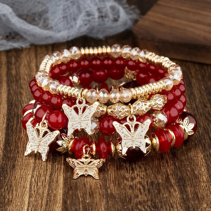 Butterfly Stack Bracelet Set - 5 Colors