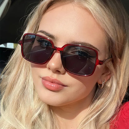 Oversized Scarlet Frames with Deep Tint