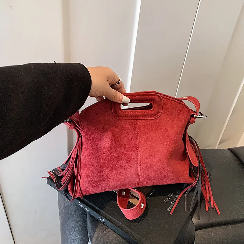 Boho Fringe Faux Suede Bag - 6 Colors