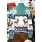 Christmas Reindeer Snowflake Colorblock Turtleneck Sweater