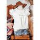 REDUCED!!!  Retha Ruffle Trim Waffle Knit Blouse  REDUCED!!!