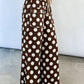 Rhonda Brown Polka Dot Drawstring Pocket Wide Leg Pants