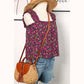 Rixie Boho Frilled Strap Floral Tank Top