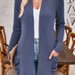 Rochelle Blue Striped Pocket Long Sleeved Cardigan