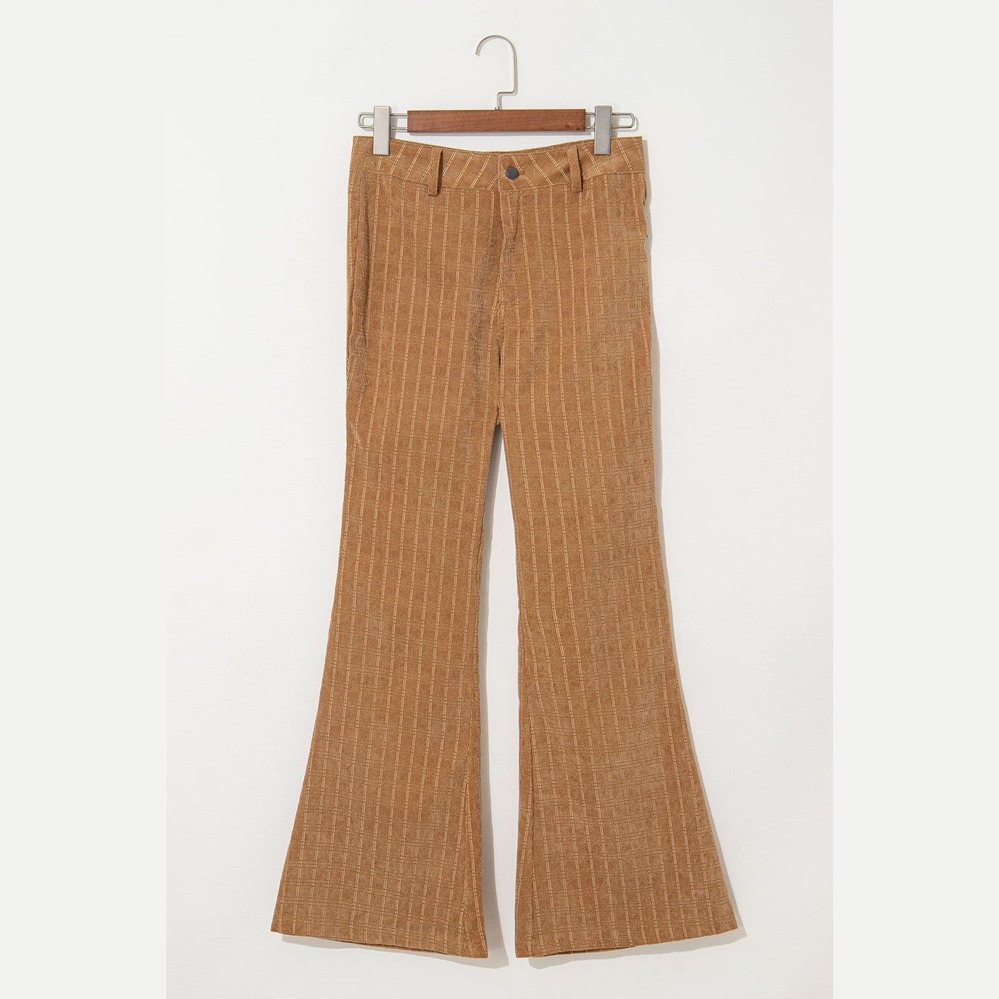 Romee Checkered Corduroy Flare High Waist Pants