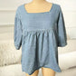 Ronalda Light Blue Denim Square-Neck Top